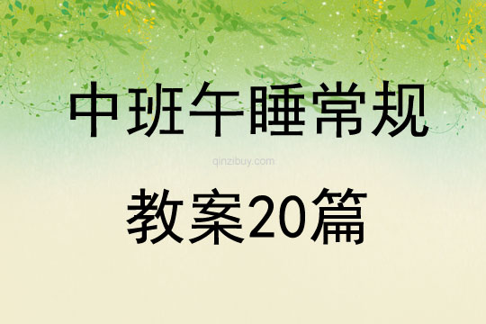 中班午睡常規教案20篇