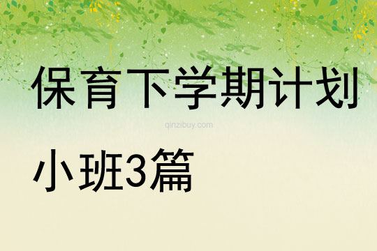 保育下學期計劃小班3篇