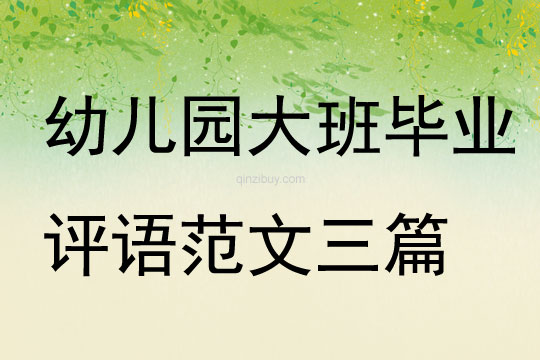 幼兒園大班畢業(yè)評語范文三篇