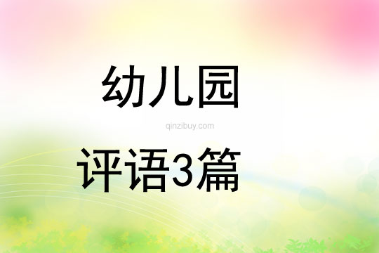 幼兒園評(píng)語3篇
