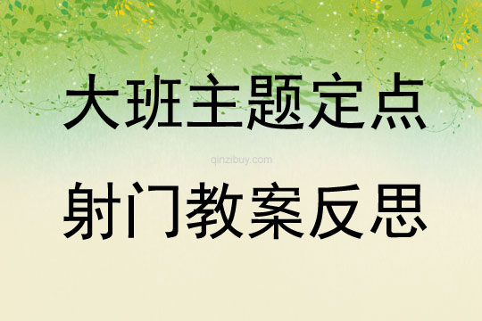 大班主題定點射門教案反思