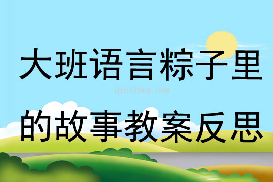 大班語言粽子里的故事教案反思