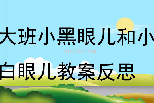 大班語言小黑眼兒和小白眼兒教案反思