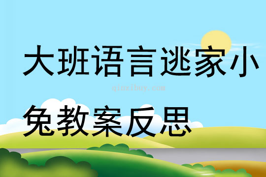 大班語言公開課逃家小兔教案反思