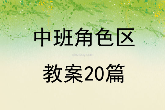 中班角色區(qū)教案20篇