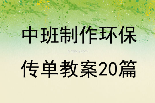 中班制作環保傳單教案20篇