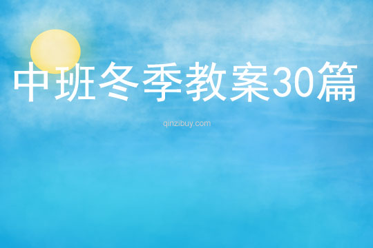 中班冬季教案30篇