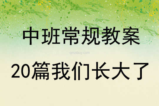 中班常規教案20篇我們長大了