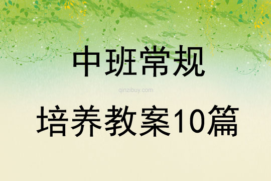 中班常規培養教案10篇