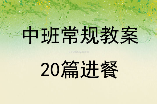 中班常規(guī)教案20篇進(jìn)餐