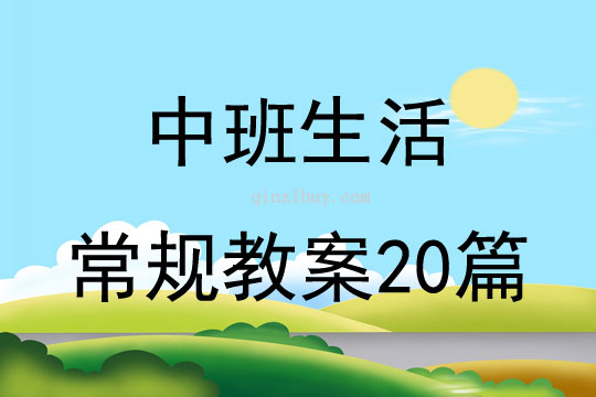 中班生活常規教案20篇