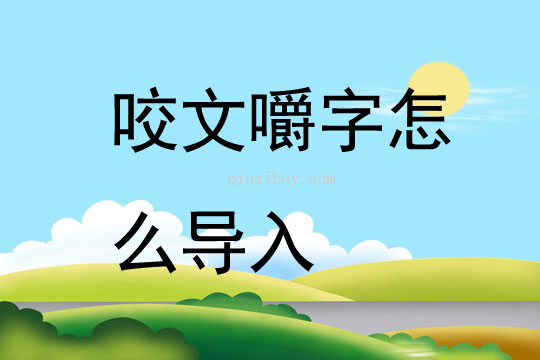 咬文嚼字怎么導入
