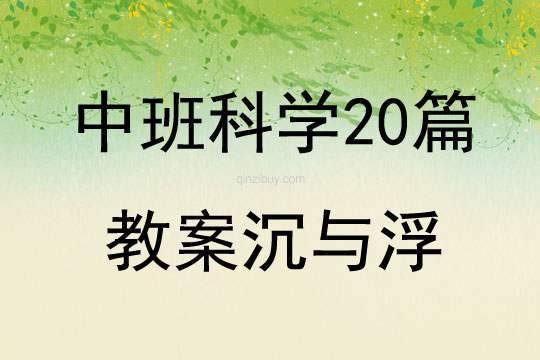 中班科學20篇教案沉與浮