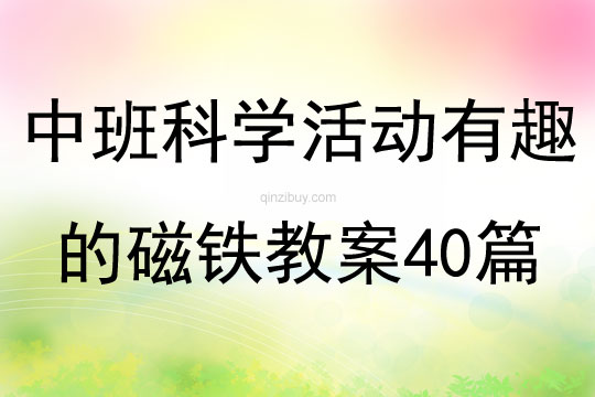 中班科學活動有趣的磁鐵教案40篇