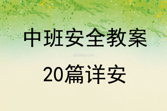 中班安全教案20篇詳安