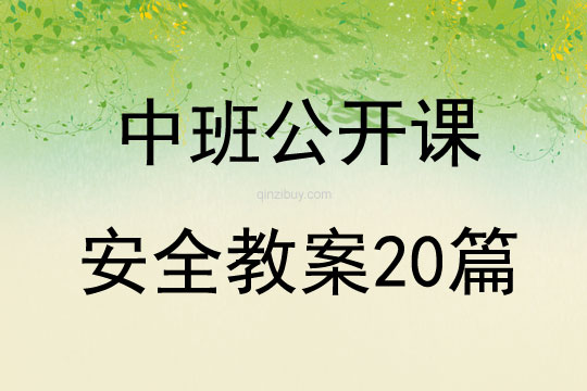 中班公開(kāi)課安全教案20篇