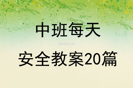 中班每天安全教案20篇