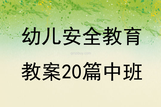 幼兒安全教育教案20篇中班