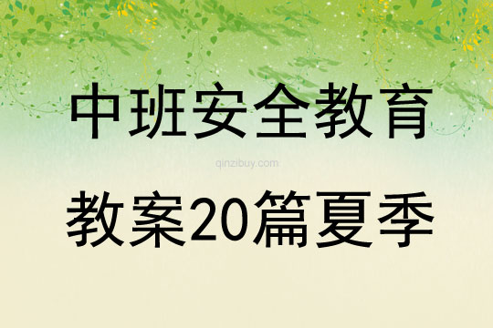 中班安全教育教案20篇夏季