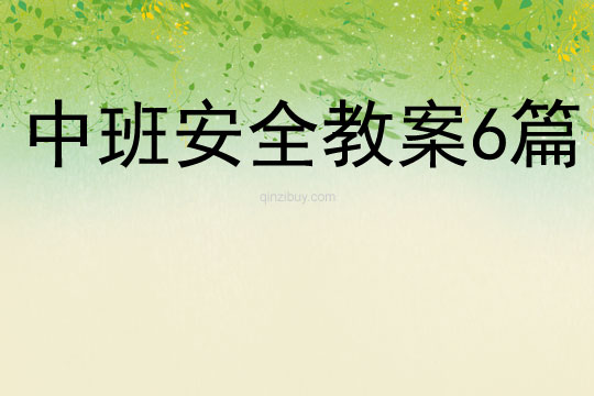 中班安全教案6篇