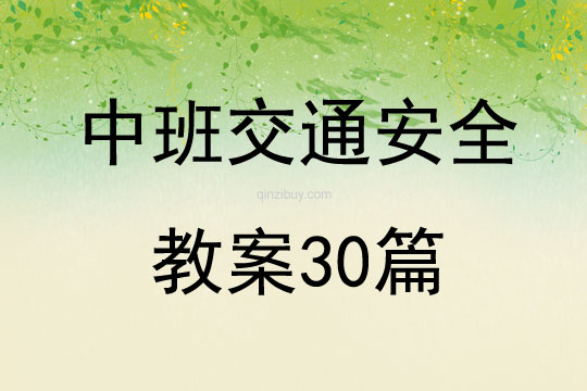 中班交通安全教案30篇
