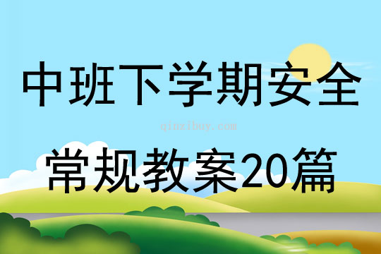 中班下學期安全常規教案20篇