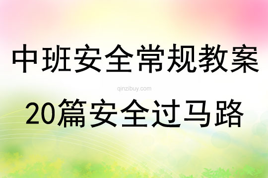中班安全常規教案20篇安全過馬路