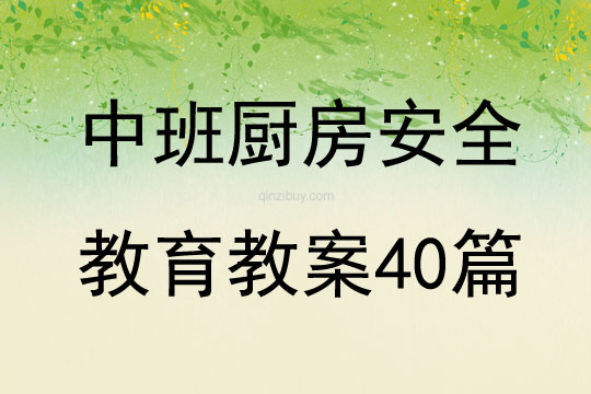 中班廚房安全教育教案40篇
