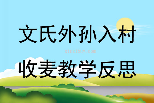 文氏外孫入村收麥教學反思