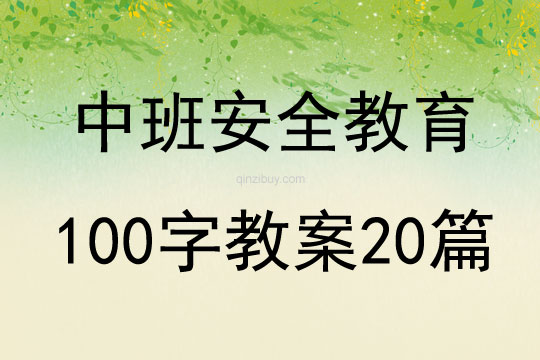 中班安全教育100字教案20篇