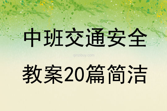 中班交通安全教案20篇簡潔