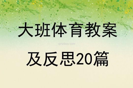 大班體育教案及反思20篇