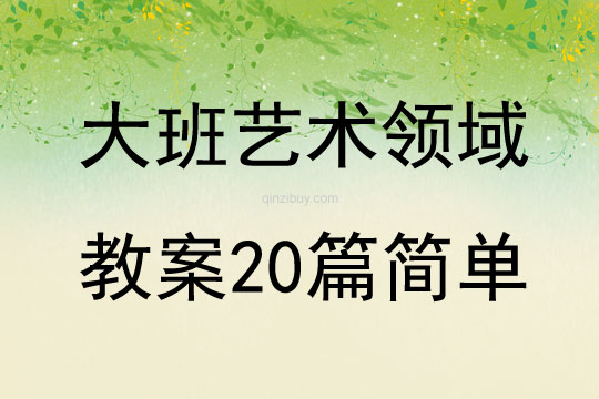 大班藝術領域教案20篇簡單