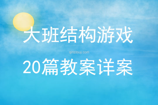大班結(jié)構(gòu)游戲20篇教案詳案