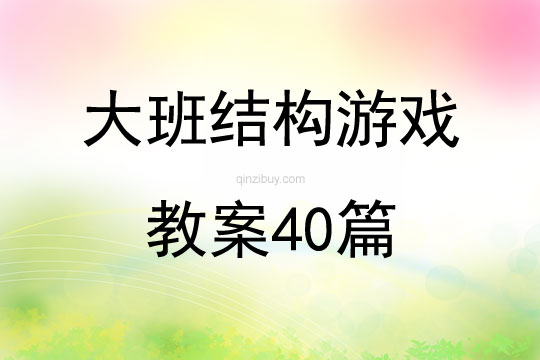 大班結構游戲教案40篇