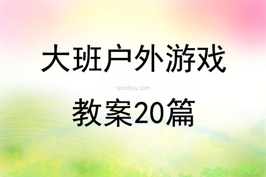 大班戶外游戲教案20篇