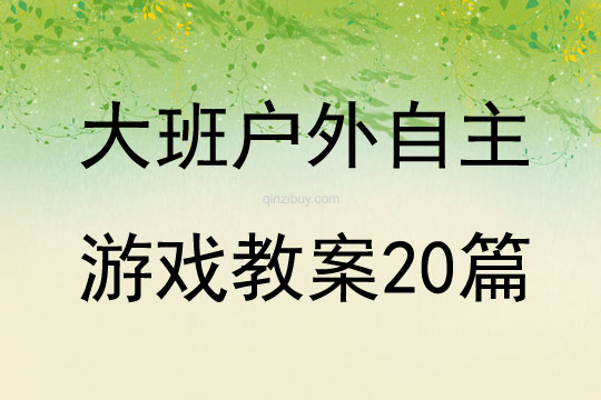 大班戶外自主游戲教案20篇