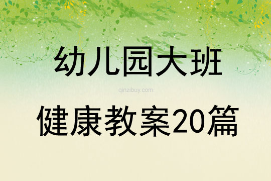 幼兒園大班健康教案20篇