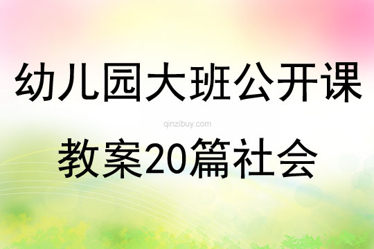 幼兒園大班公開課教案20篇社會