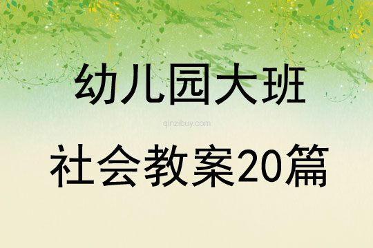 幼兒園大班社會教案20篇