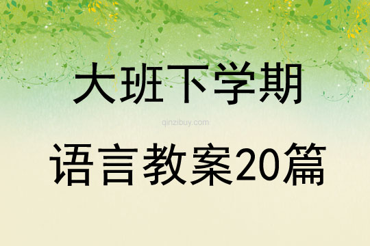 大班下學期語言教案20篇