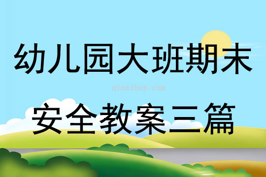 幼兒園大班期末安全教案三篇