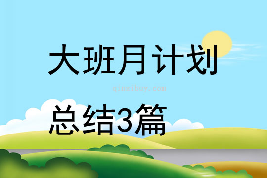 大班月計劃總結3篇