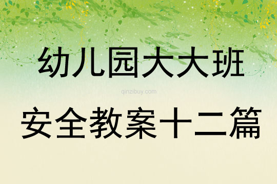 幼兒園大大班安全教案十二篇