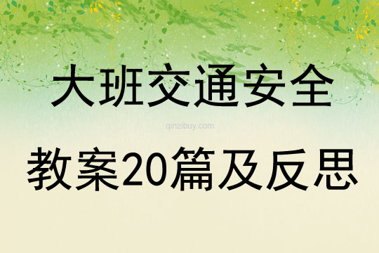 大班交通安全教案20篇及反思