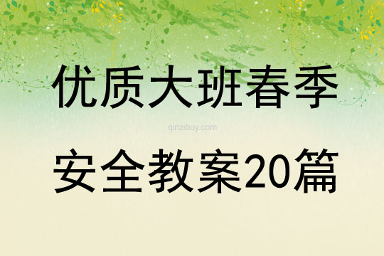 優質大班春季安全教案20篇