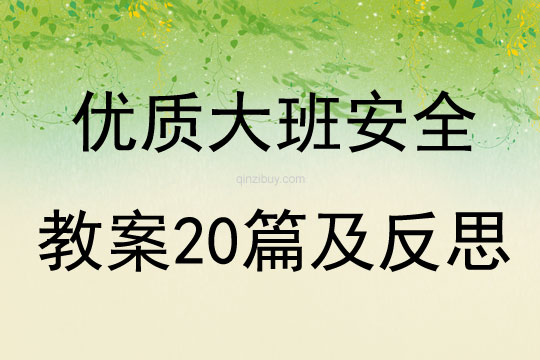 優質大班安全教案20篇及反思