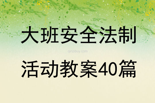 大班安全法制活動(dòng)教案40篇