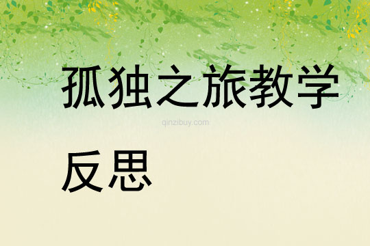 孤獨之旅教學反思