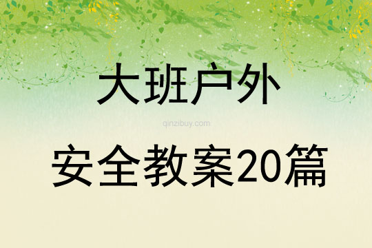 大班戶外安全教案20篇